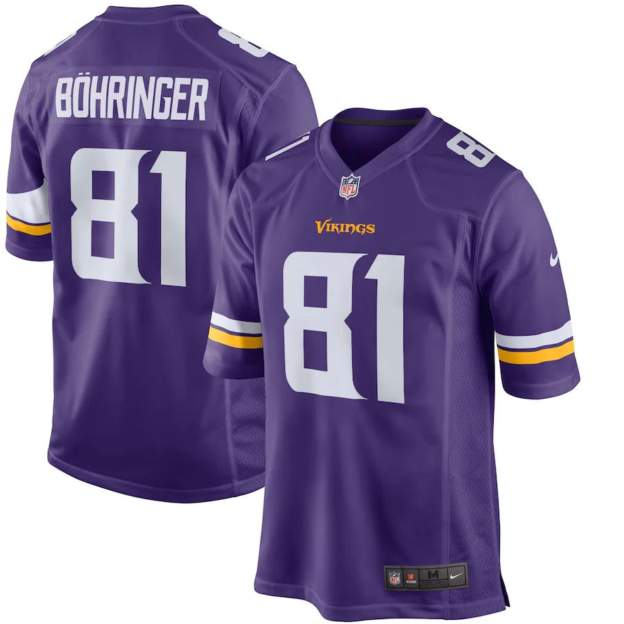 Men Minnesota Vikings #81 Moritz Bohringer Nike Purple Team Color Game NFL Jersey